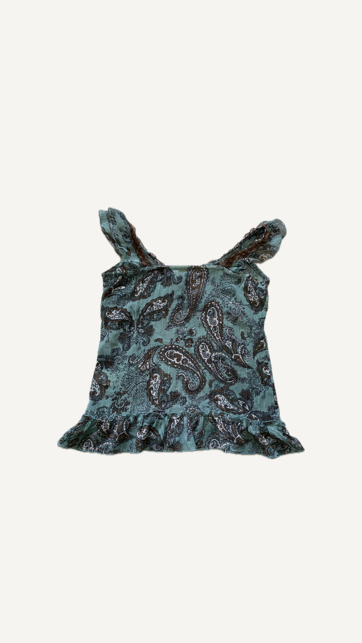 2000's Paisley Tie-Strap Cami Top