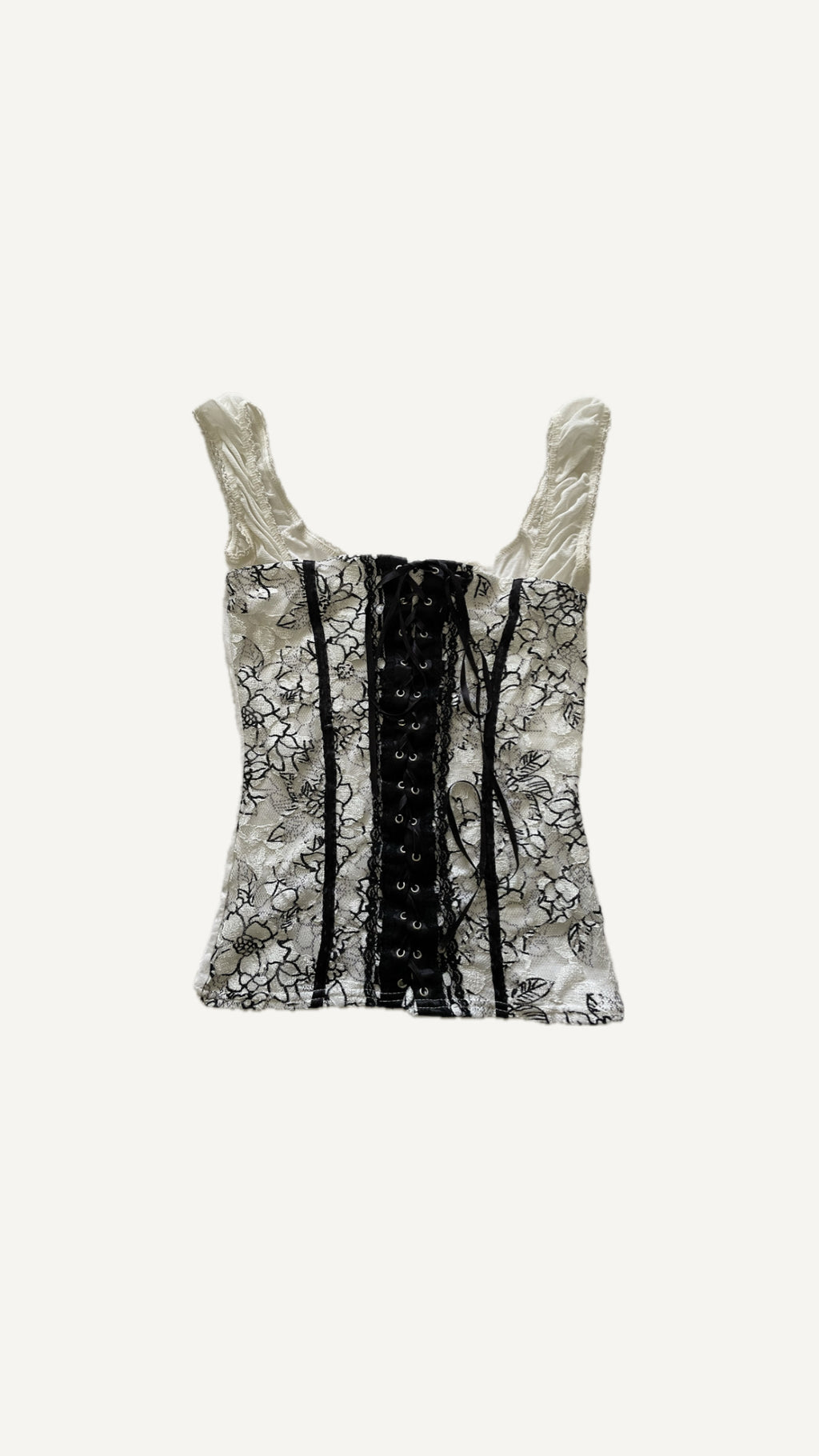 2000's Jane Norman Lace Corset Cami Top