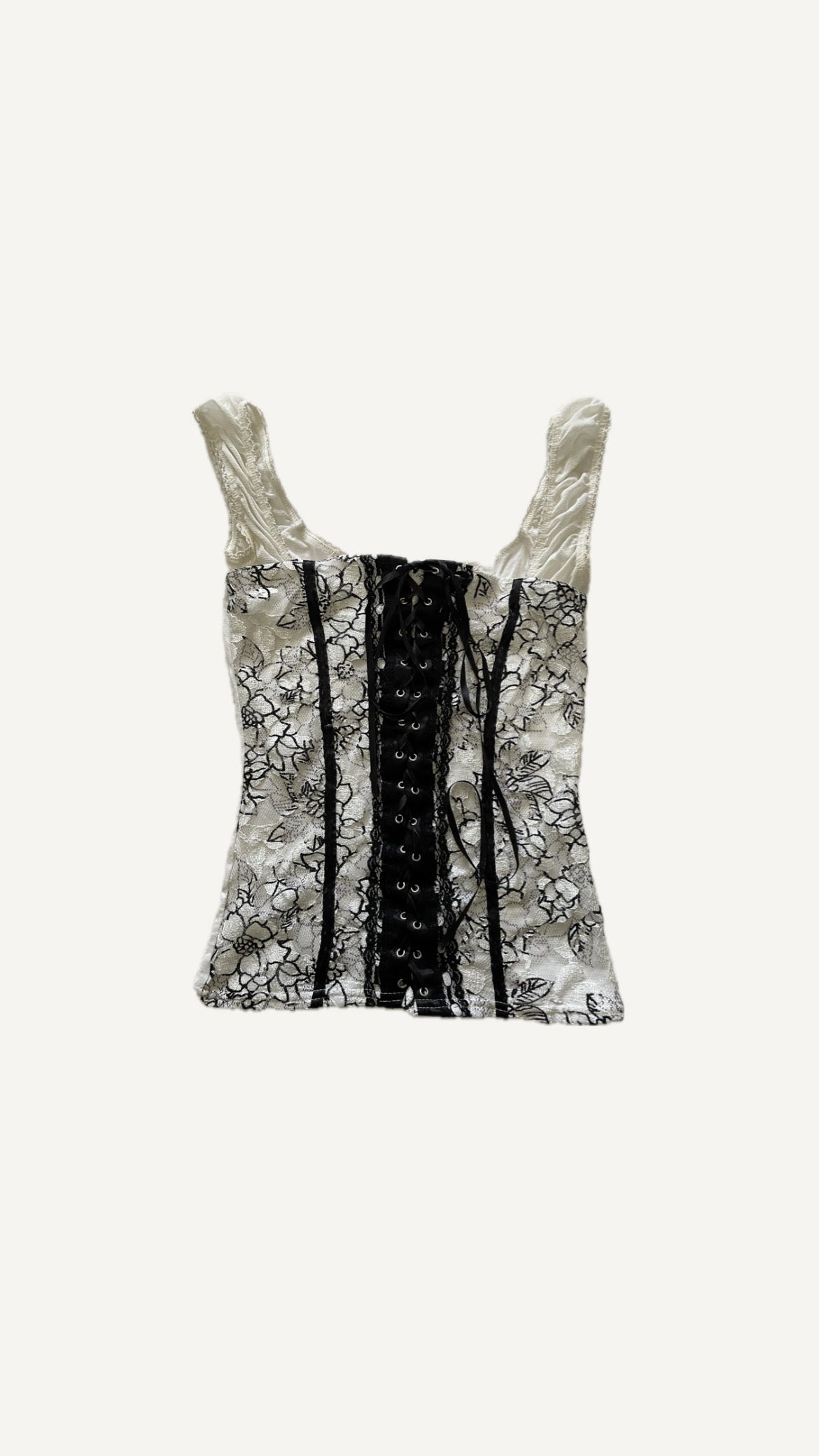 2000's Jane Norman Lace Corset Cami Top