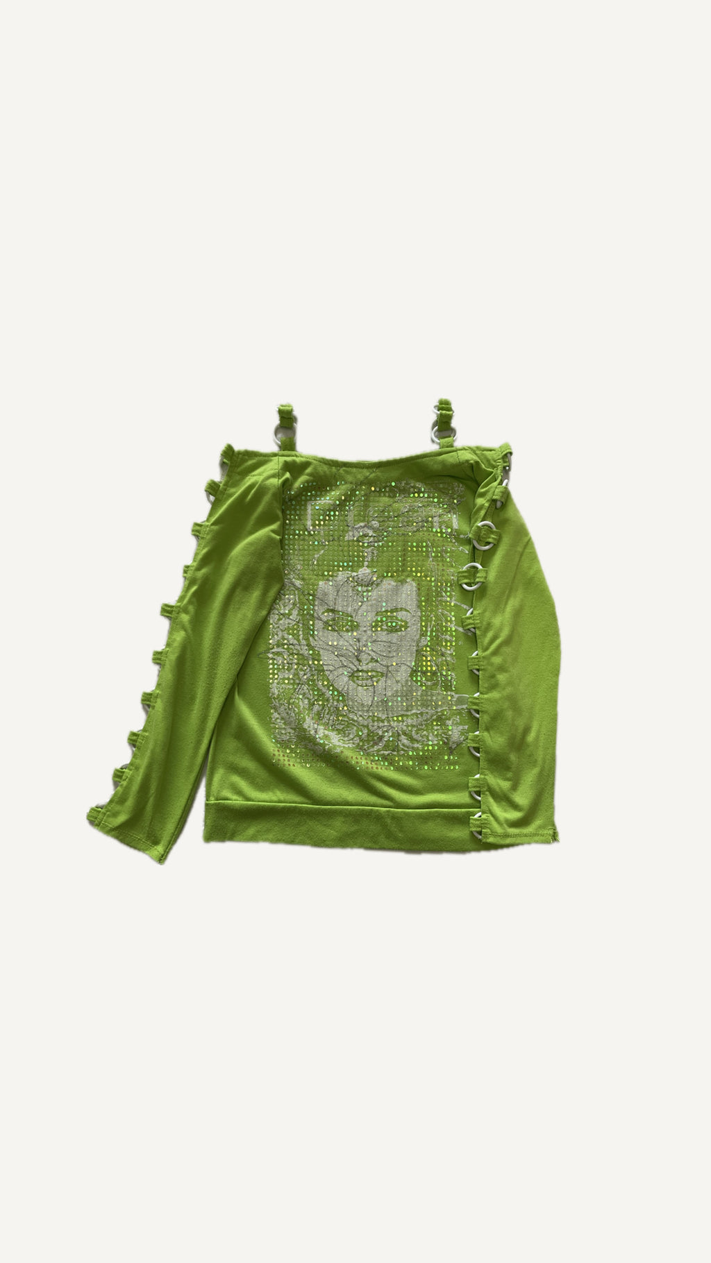 2000's Neon Green Graphic Top