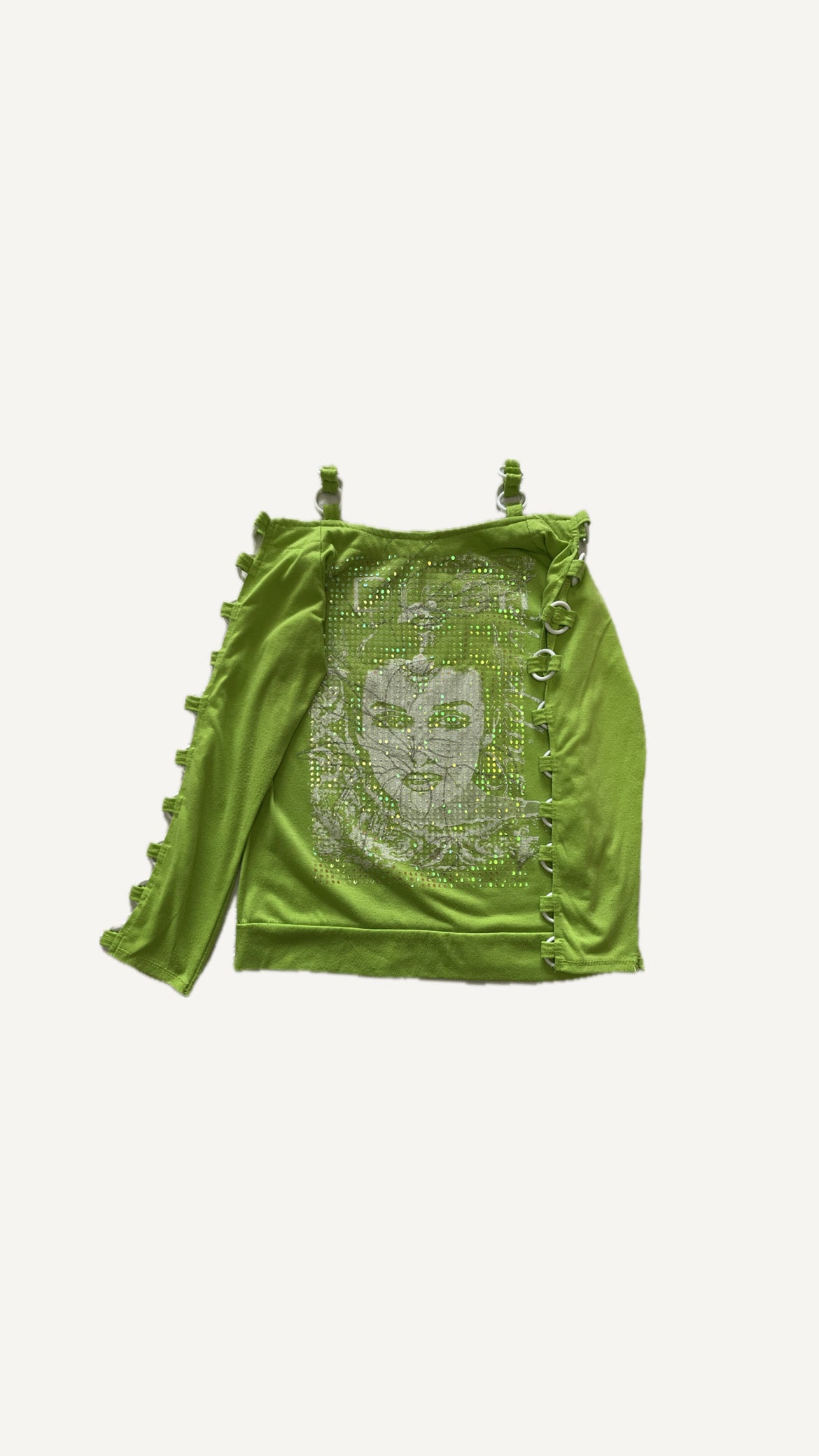 2000's Neon Green Graphic Top