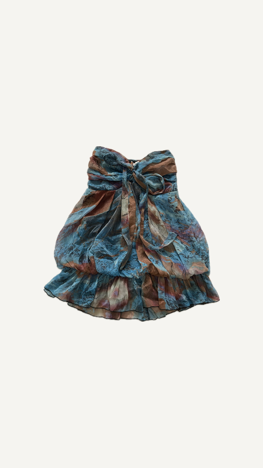 2000's Strapless Chiffon Mini Dress / Top