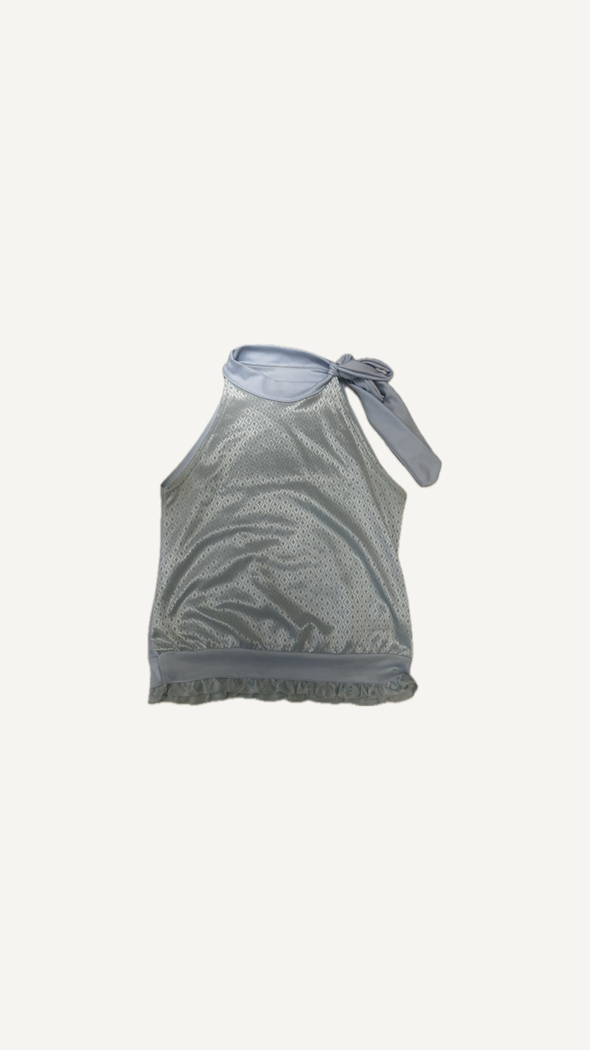 2000's Baby Blue One-Shoulder Halter Top