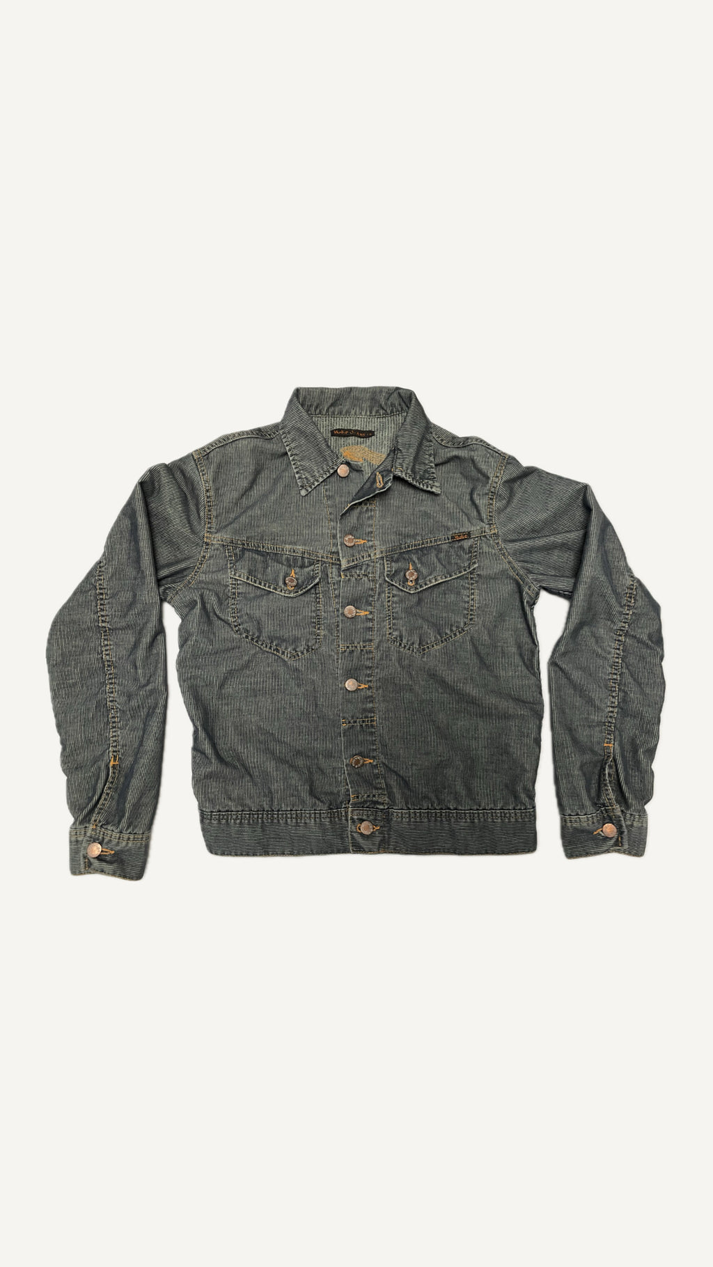 Vintage Pinstripe Denim Jacket