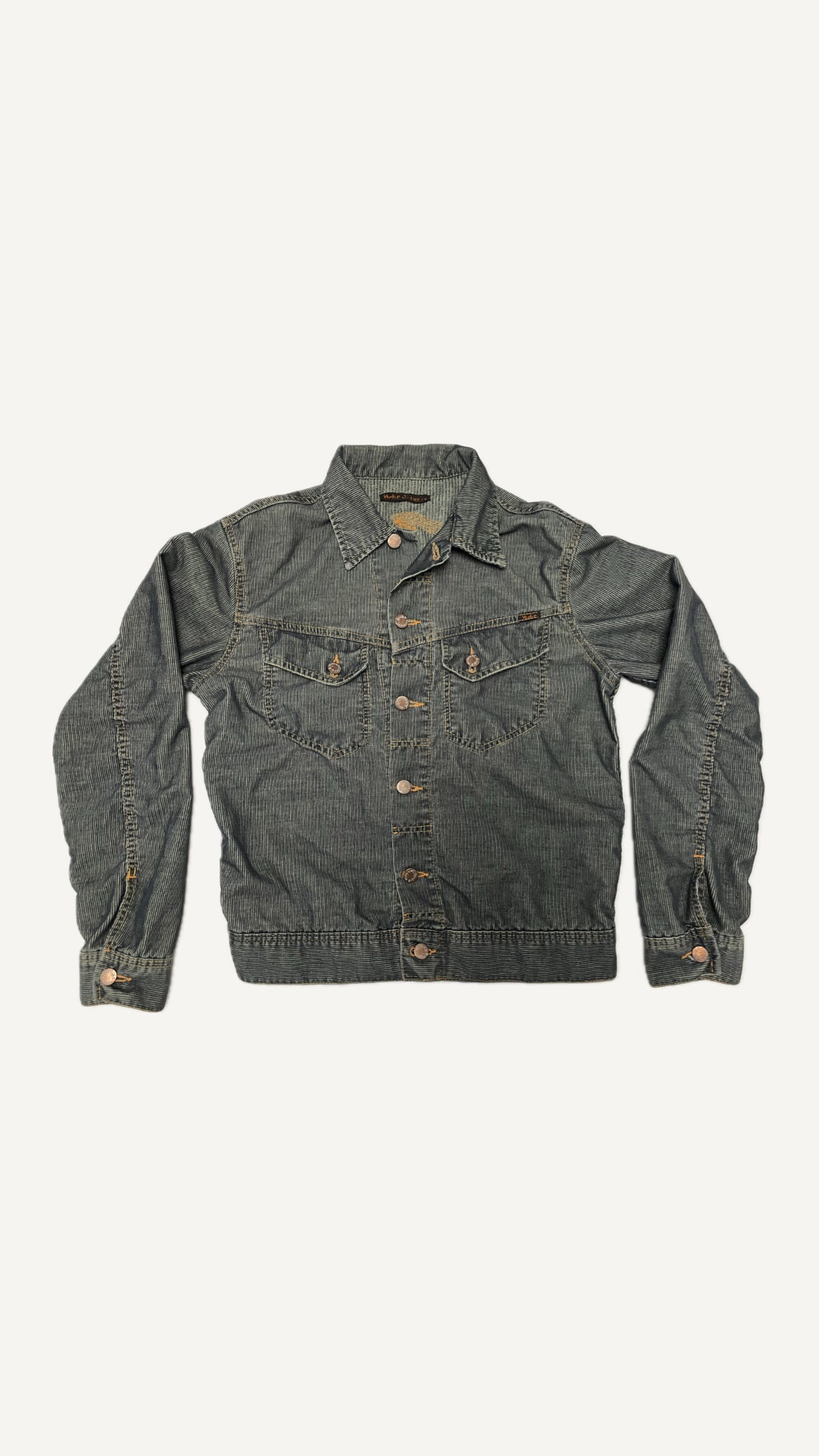 Vintage Pinstripe Denim Jacket