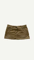 2000's Beige Corduroy Mini Skirt