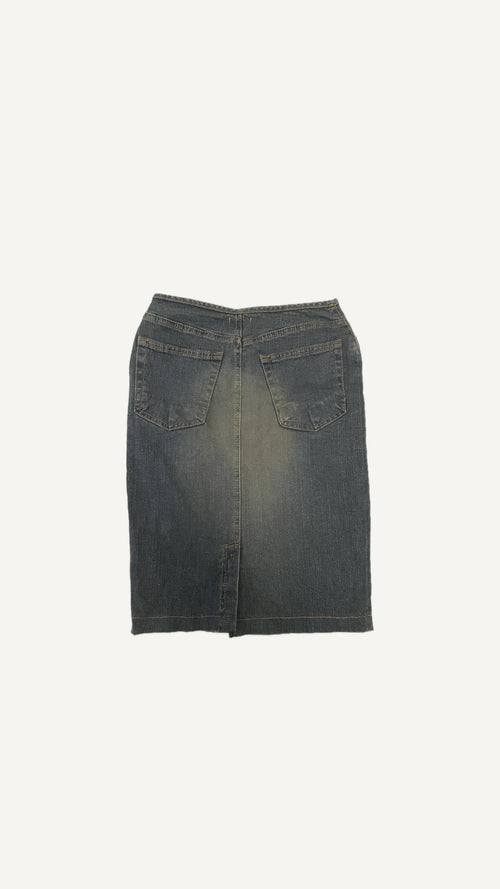 2000's Dark Wash Denim Midi Skirt
