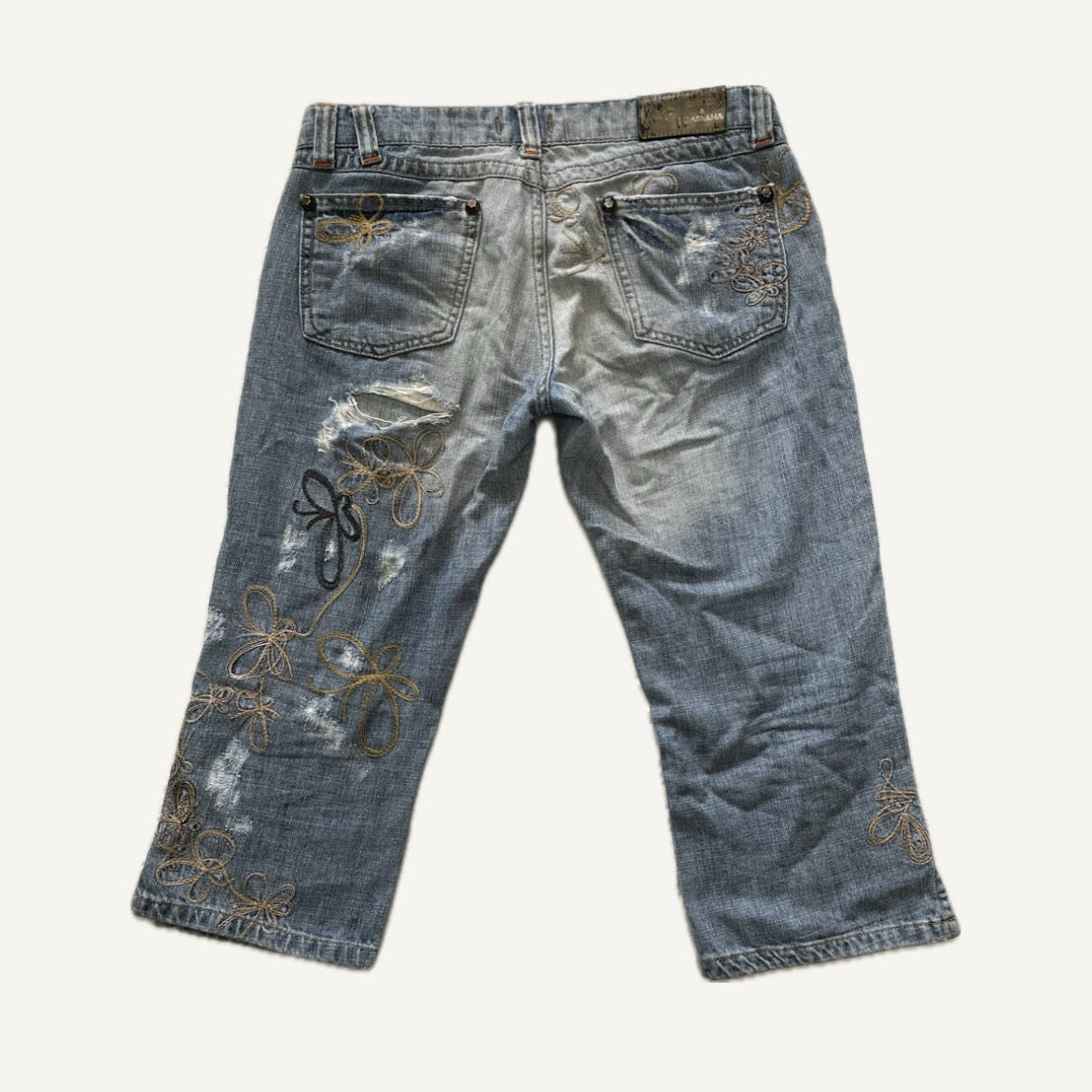 2000's Dolce & Gabbana Embroidered Capri Jeans