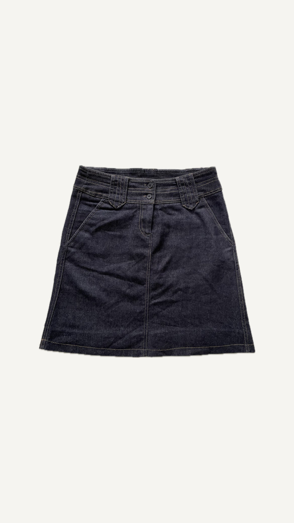 Vintage Dark Wash Denim Mini Skirt