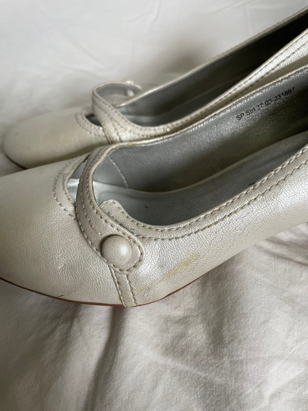 Vintage Mary Jane White Heels