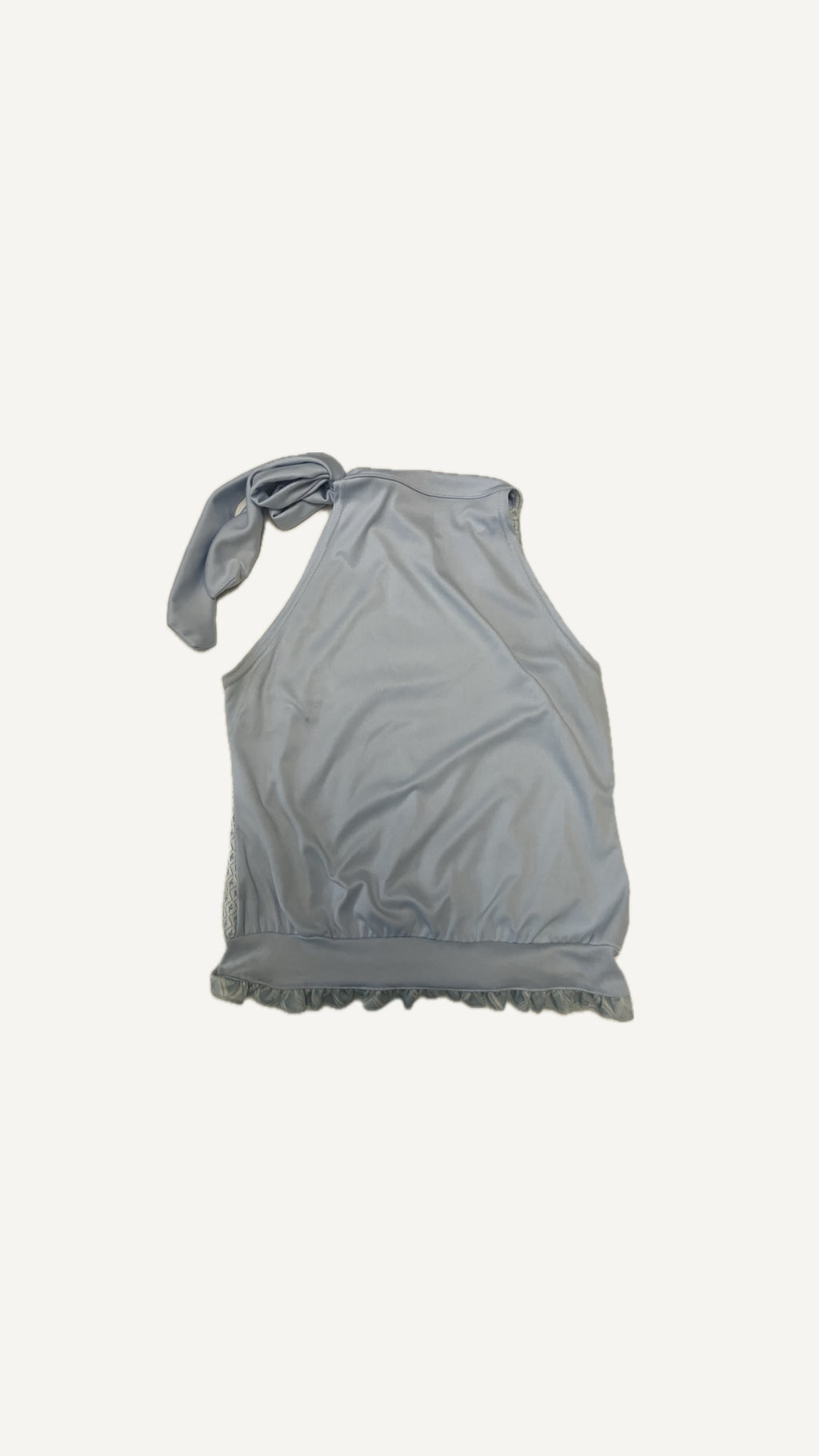 2000's Baby Blue One-Shoulder Halter Top