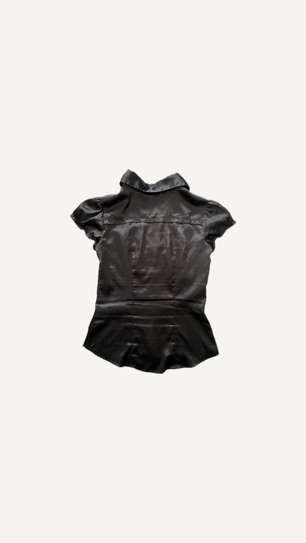 2000's Black Satin Blouse
