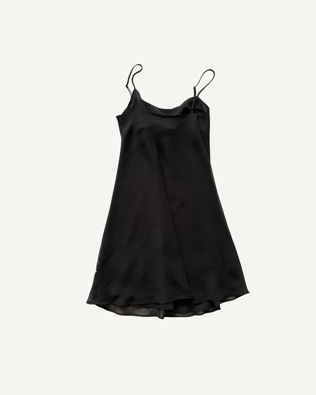 2000’s Flower Details Black Slip Dress