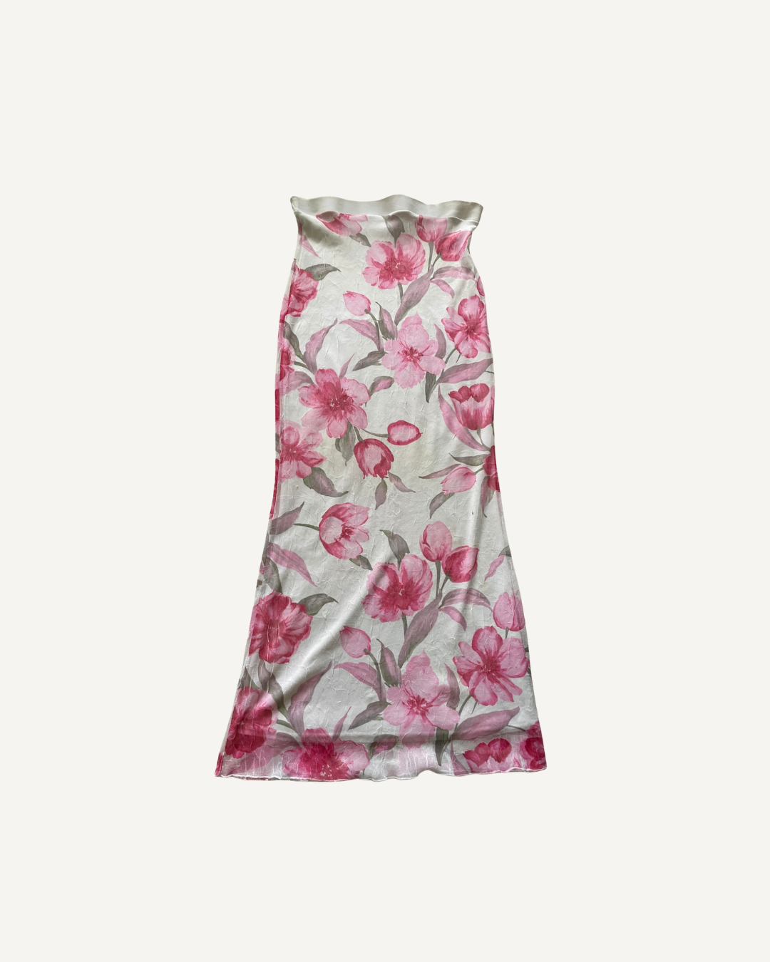 2000’s Pink Floral Mesh Maxi Skirt