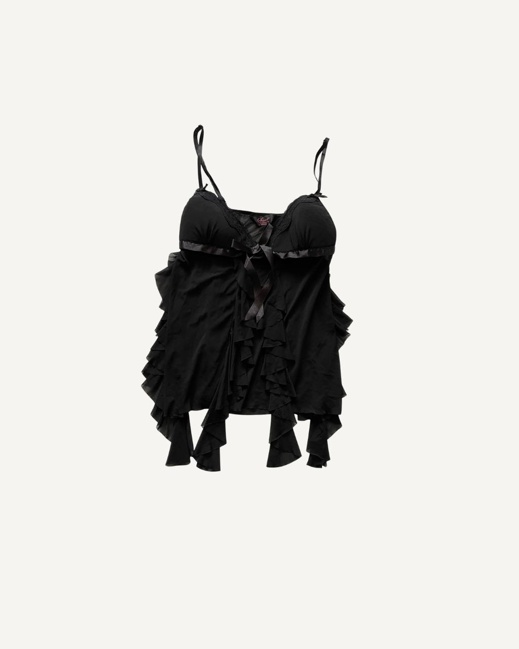 2000’s Secret Possession Black Ruffle Babydoll Top